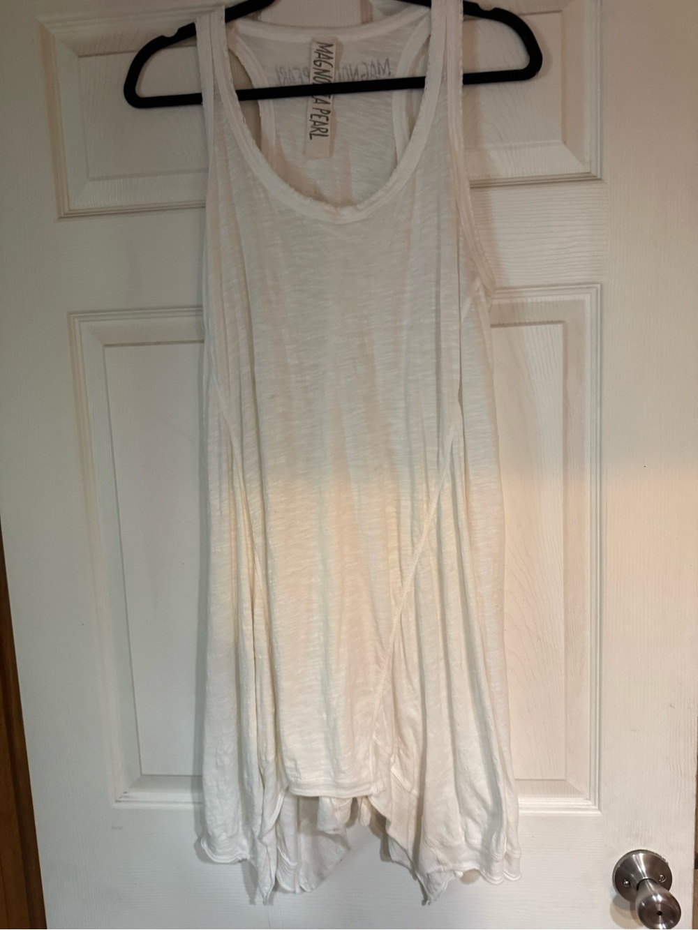 Magnolia Pearl White Flowy Slub Tank/ Dress/ swim cover up OS